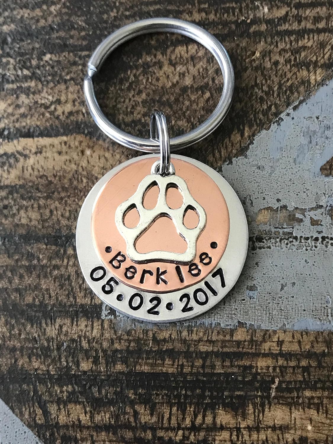 copper dog id tag