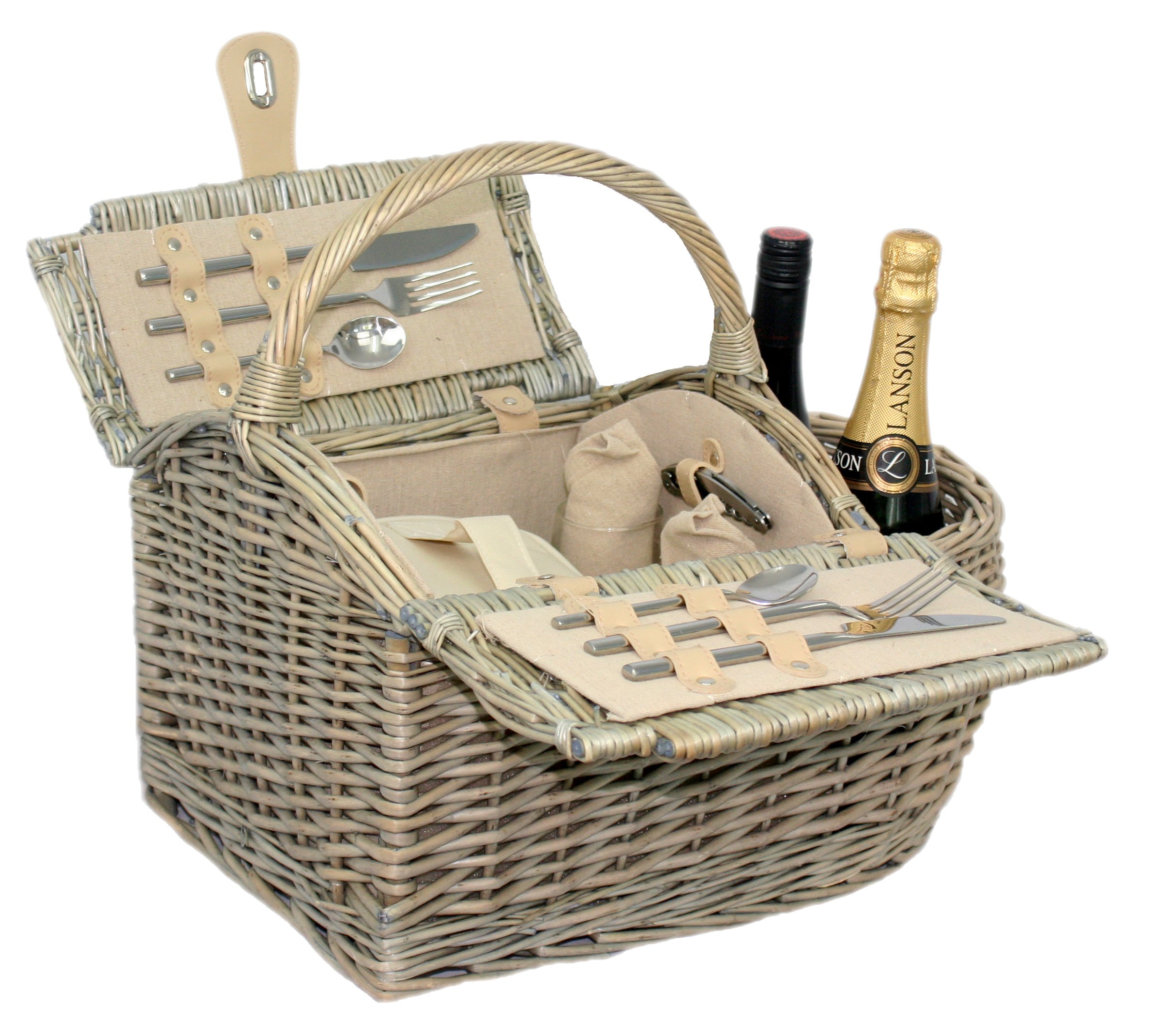 Red Hamper Boat Fitted Picnic Basket - Brown, Medium/2 Persons