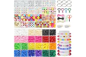 Redtwo Friendship Bracelet Making Kit, Kandi Pony Beads for Jewelry Making, Hair Beads Braids with Letter Beads and Charms Gifts for Teen Girls Crafts for Girls Ages 8-12 (15colors)