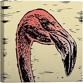 SIGNWIN Canvas Wall Art Pink Flamingoin Yellow Background...