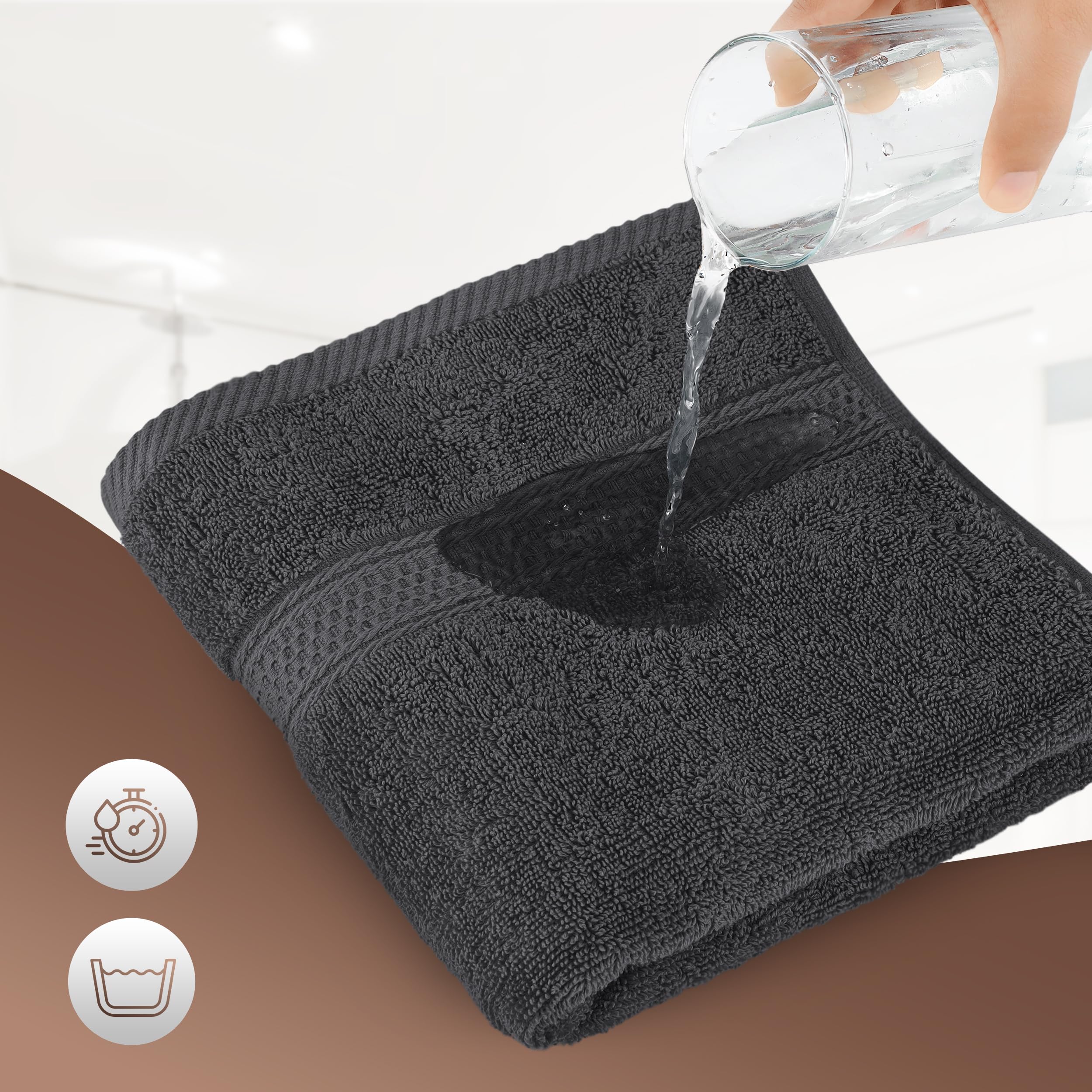 Utopia Towels - 6er Pack Frottee handtücher 50x100 cm mit Aufhängeschlaufe, mittelgroße Handtücher 100% Baumwolle weich und saugfähig Handtücher Set (Grau) 6
