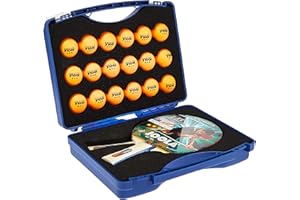 JOOLA Tour Carrying Case - Ping Pong Paddle Case with 18 40mm 3 Star Competition Ping Pong Balls and Space for Storing 2 Standard Table Tennis Rackets - Durable High Density Case with EVA Foam Lining