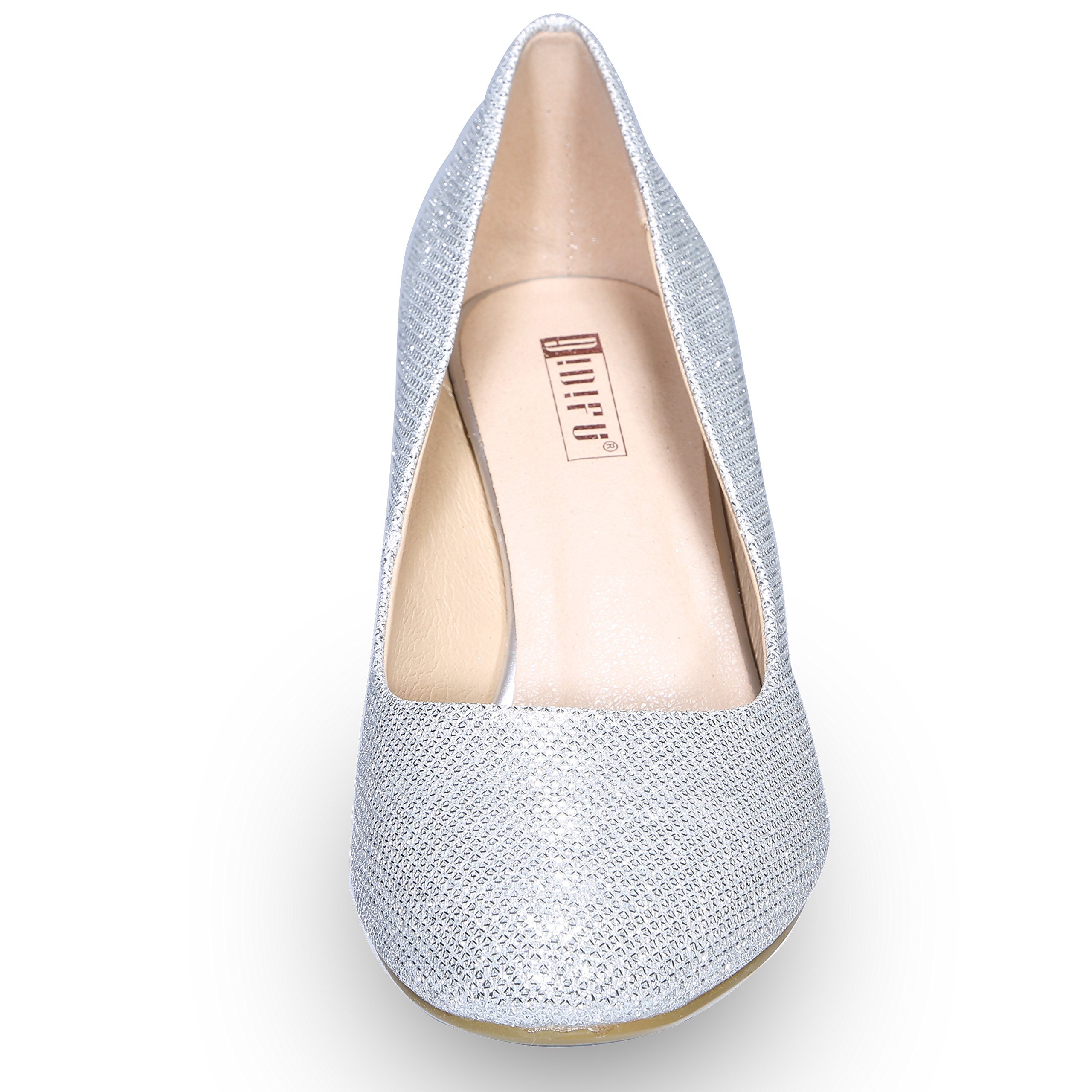 IDIFU Women's Classic Low Heels Dress Pumps 2 Inch Kitten Heel Round Toe Office Wedding Shoes - Image 4
