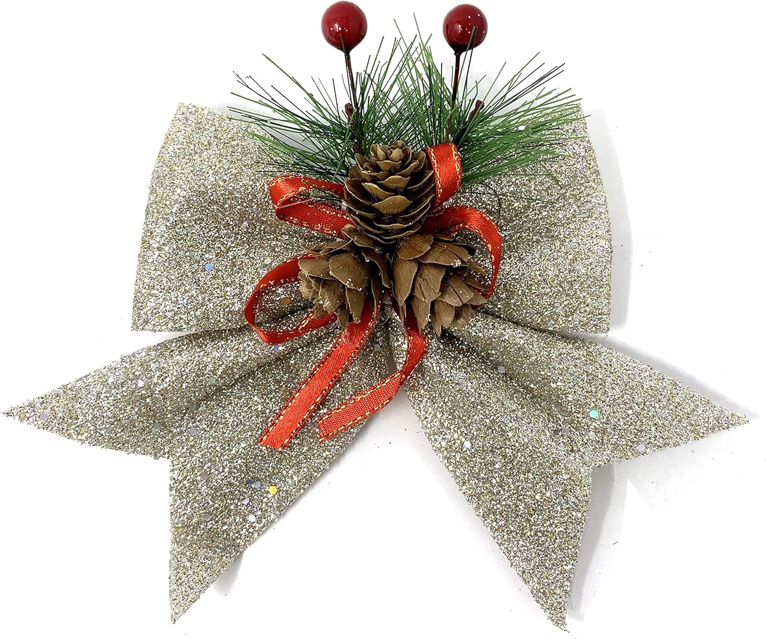 Bows & Ribbons - Allgala Christmas Decorative Bows for Wreath Garland Treetopper Christmas Tree (07