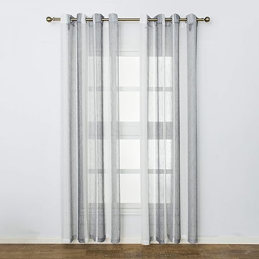 Amazon Com Aquazolax Sheer Window Curtains For Hall Thick Linen