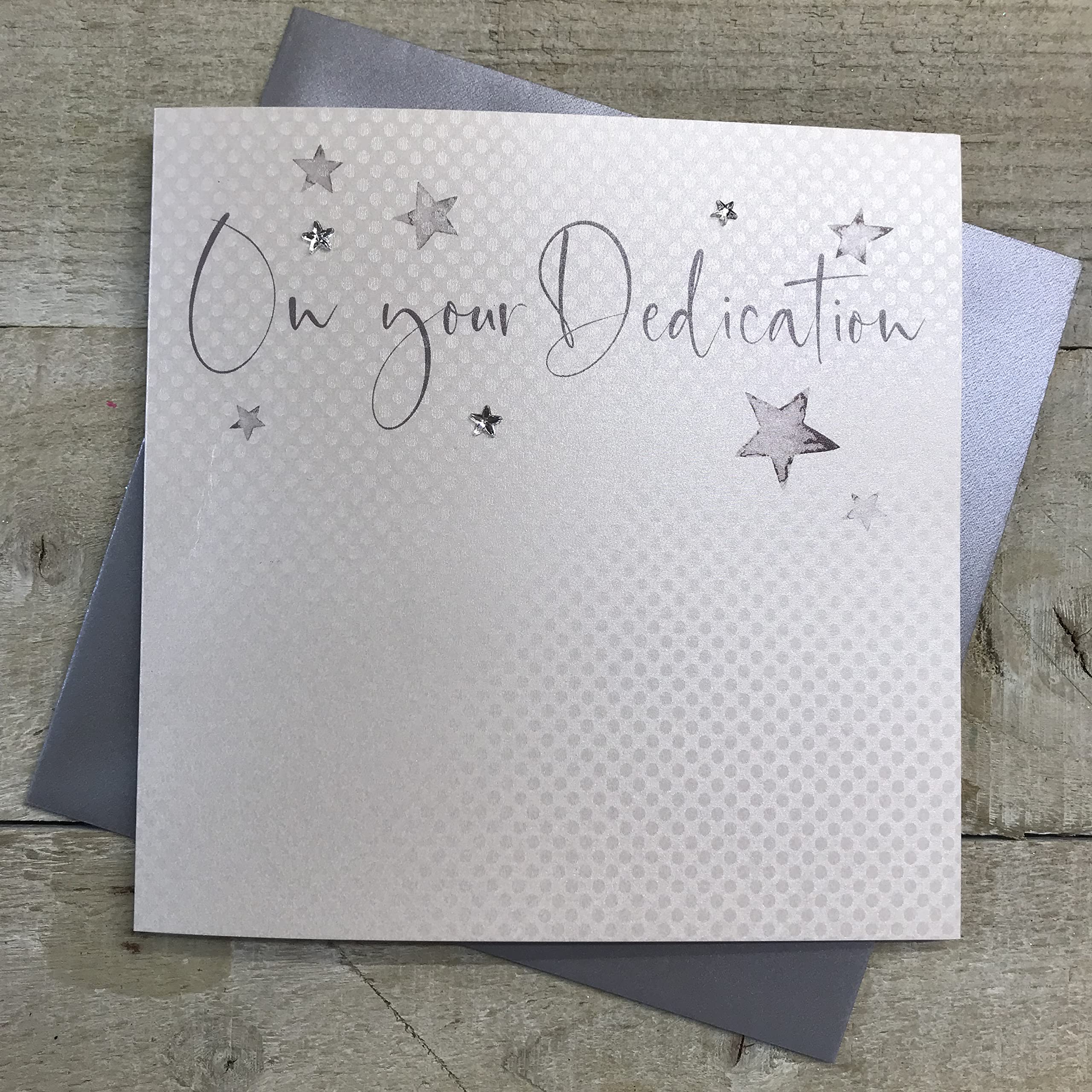White Cotton Cards On Your Dedication Stars Handmade Card, PD123