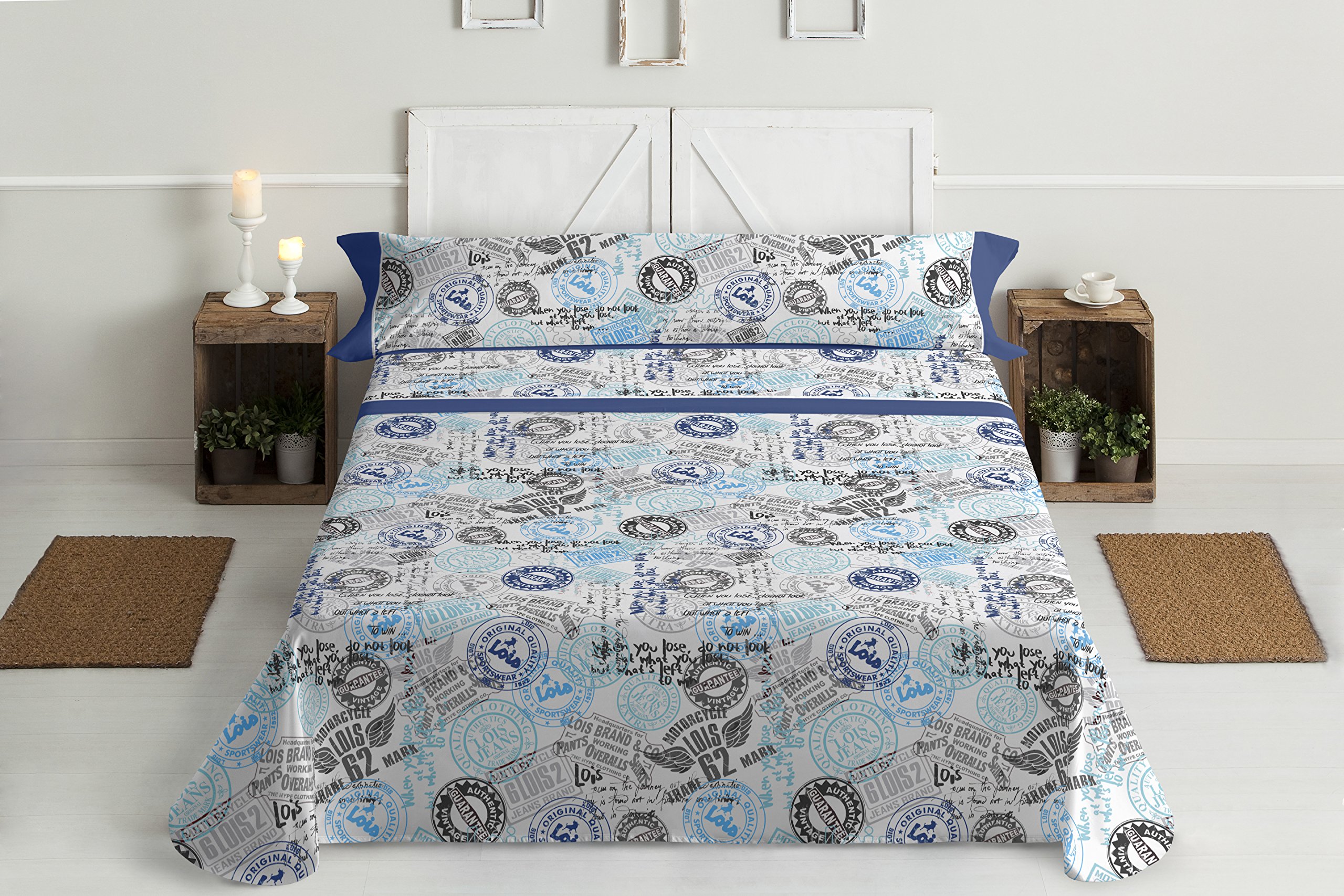 Gale Hayman Style Lois Duvet Cover Set, Polycotton, Blue, Single, 200 x 90 x 3 cm