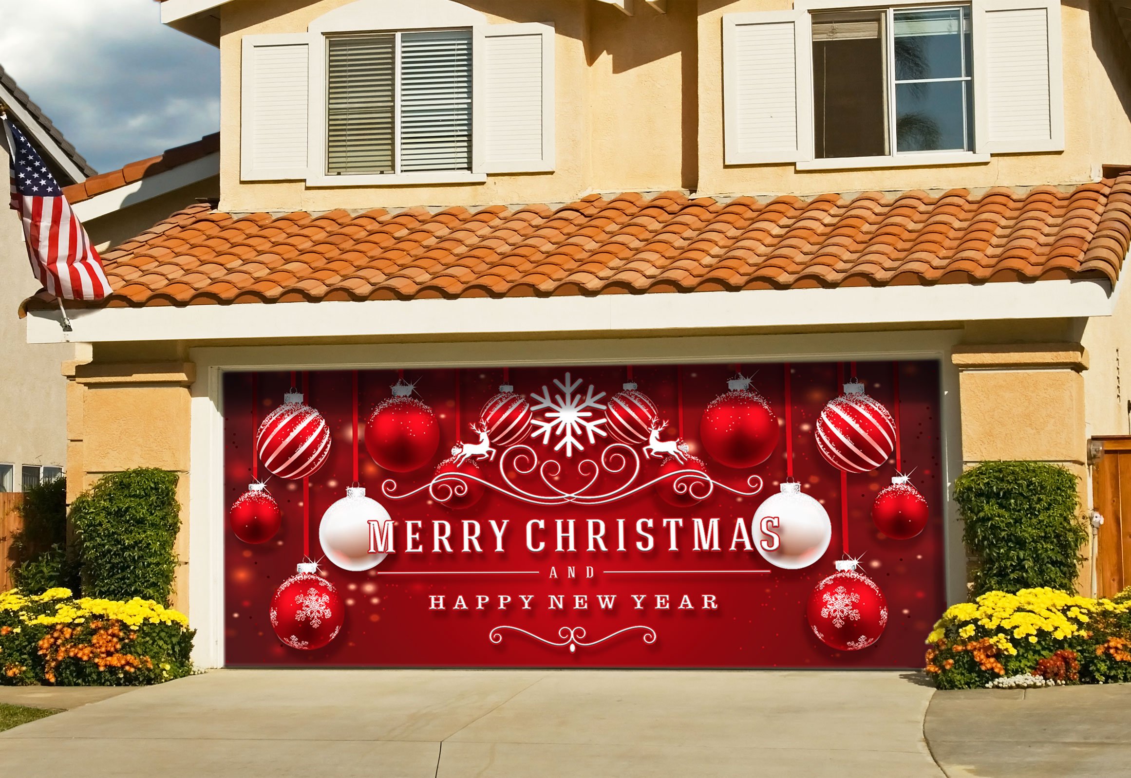 Victory Corps Outdoor Christmas Holiday Garage Door Banner Cover Mural
