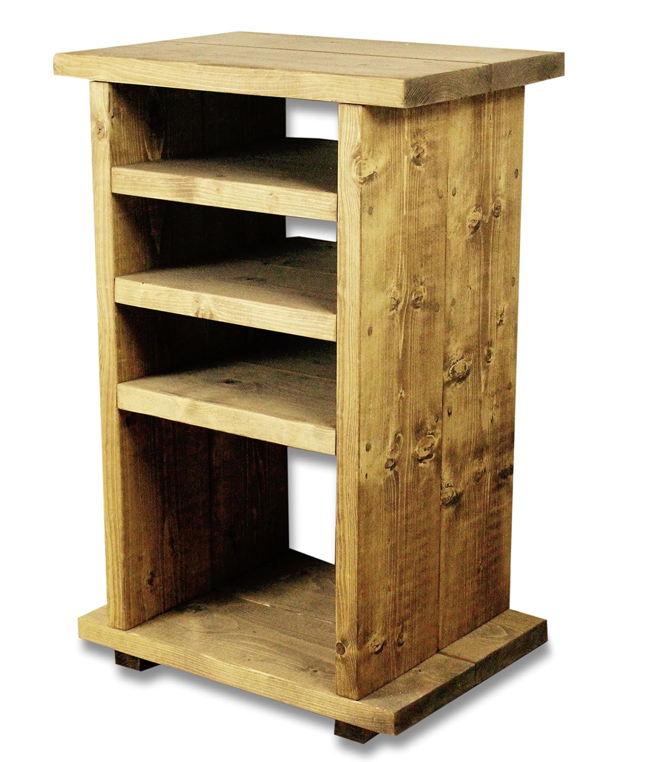 Solid Rustic Handmade Pine Hamptworth Hi Fi Cabinet Table Stand