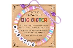 JoycuFF Big Sister and Brother Gifts for Toddler Daughter, Niece, Son, Grandson - Sis Bro Bracelets Matching Outfits for Birthday, Christmas, Announcement Jewelry