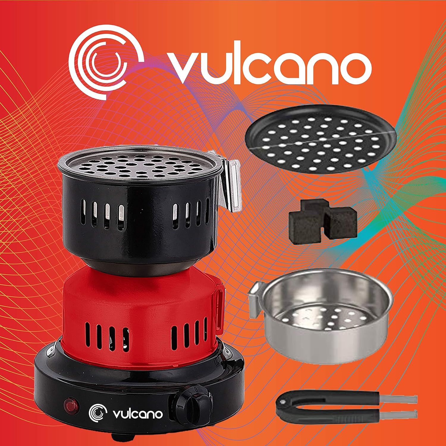 VULCANO Electric Coal Charcoal Starter for Hookah, Shisha, Nargila & BBQ - Smart Heat Control - Detachable Handle - Tea and Coffee Boiler. : Garden & Outdoor