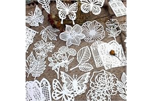 Diuhofart Vintage Scrapbook Embellishments Paper Cutout Lace for Scrapbooking Supplies, 40 Pcs Large Decorative Paper for DIY Craft Wedding Album, Junk Journals, Card Making