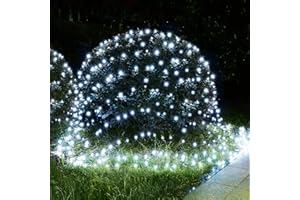 BlcTec Christmas Net Lights, 200 LED 8.4ft x 5.2ft Outdoor Christmas Lights with 8 Modes, Timer, Connectable, Waterproof Design for Trees, Bushes, Shrubs Yard Outdoor Christmas Decorations, Cool White