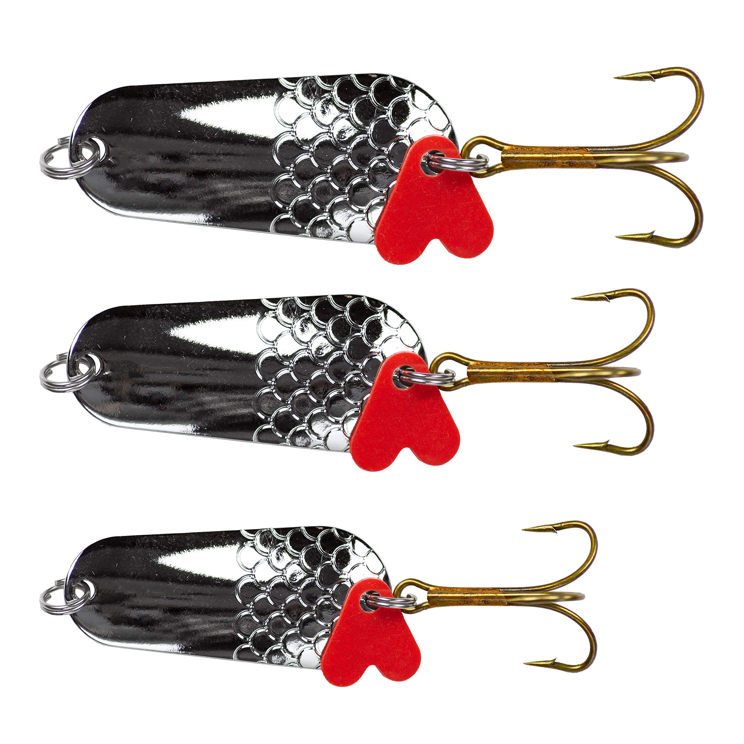 Zite Fishing Metal Spoons Lures Kit - 3Pcs Artificial Baits for Perch Pike Fish Spinning - 16-34g