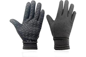 UYLKM Kids Horse Riding Gloves - Fleece-Lined Winter Equestrian Gloves for Childrens Boys & Girls,Anti-Slip Sports Mittens for Horseback Biking Cycling Black