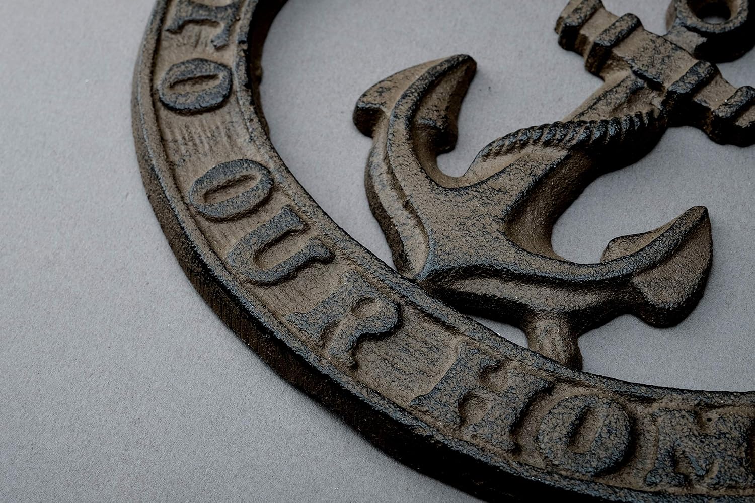 Comfy Hour Antique & Vintage Interior Decor Collection Cast Iron Anchor Welcome Plaque, 8x6 Antique Brown: Everything Else