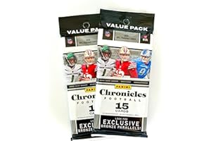 CONTENDERS 2022 Panini Chronicles Football 2 Cello Fat Packs (2) - 30 Football Cards Total - Look for Brock Purdy Rookie Cards and Others
