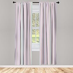 Lunarable Striped Window Curtains, Pastel Colored