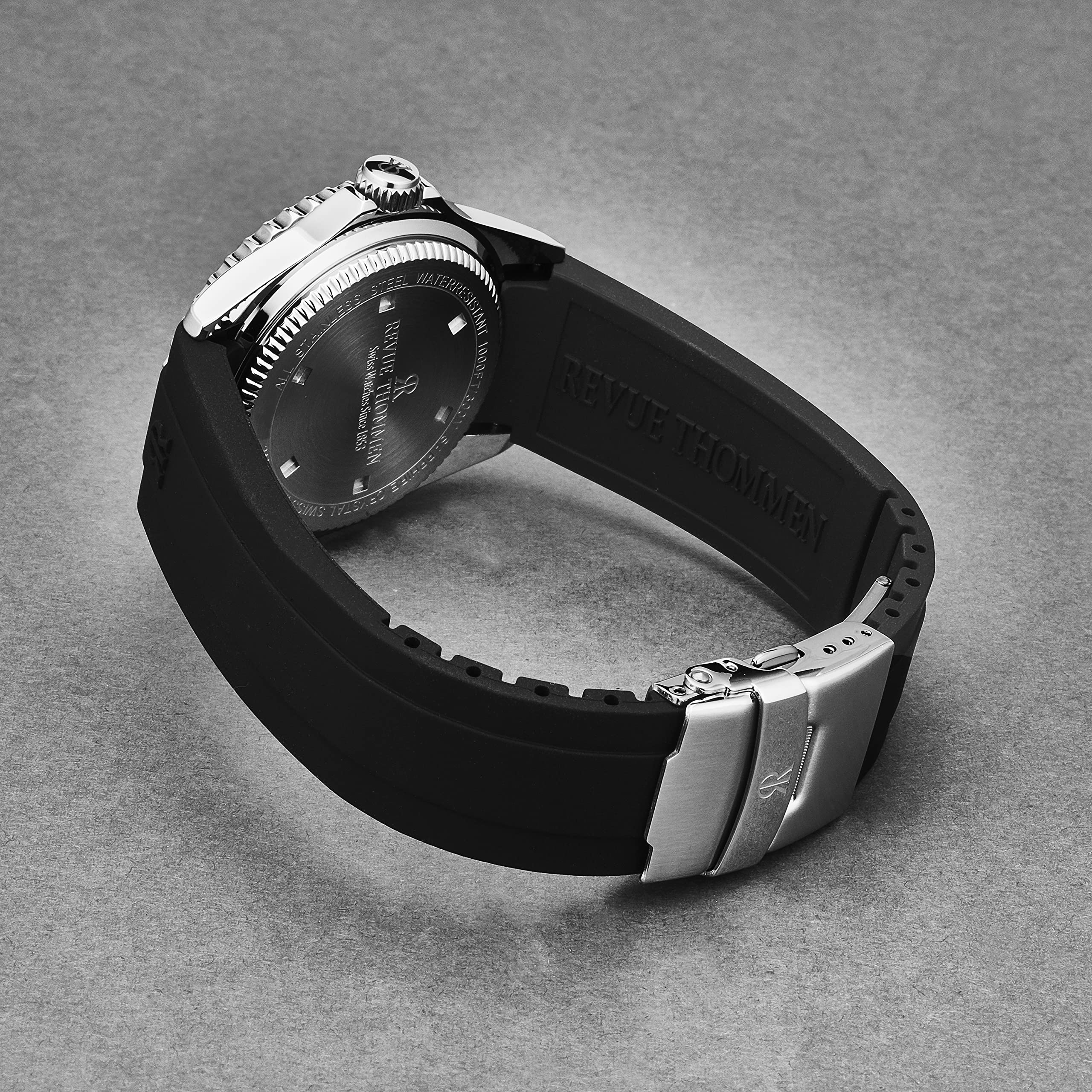 Revue Thommen Men's 'Diver' Green Dial Black Rubber Strap Swiss Automatic Watch 17571.2331