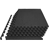 Prosource Fit Extra Thick Puzzle Exercise Mat, EVA Foam Interlocking Tiles for Protective, Cushioned Workout Flooring for Home and Gym Equipment