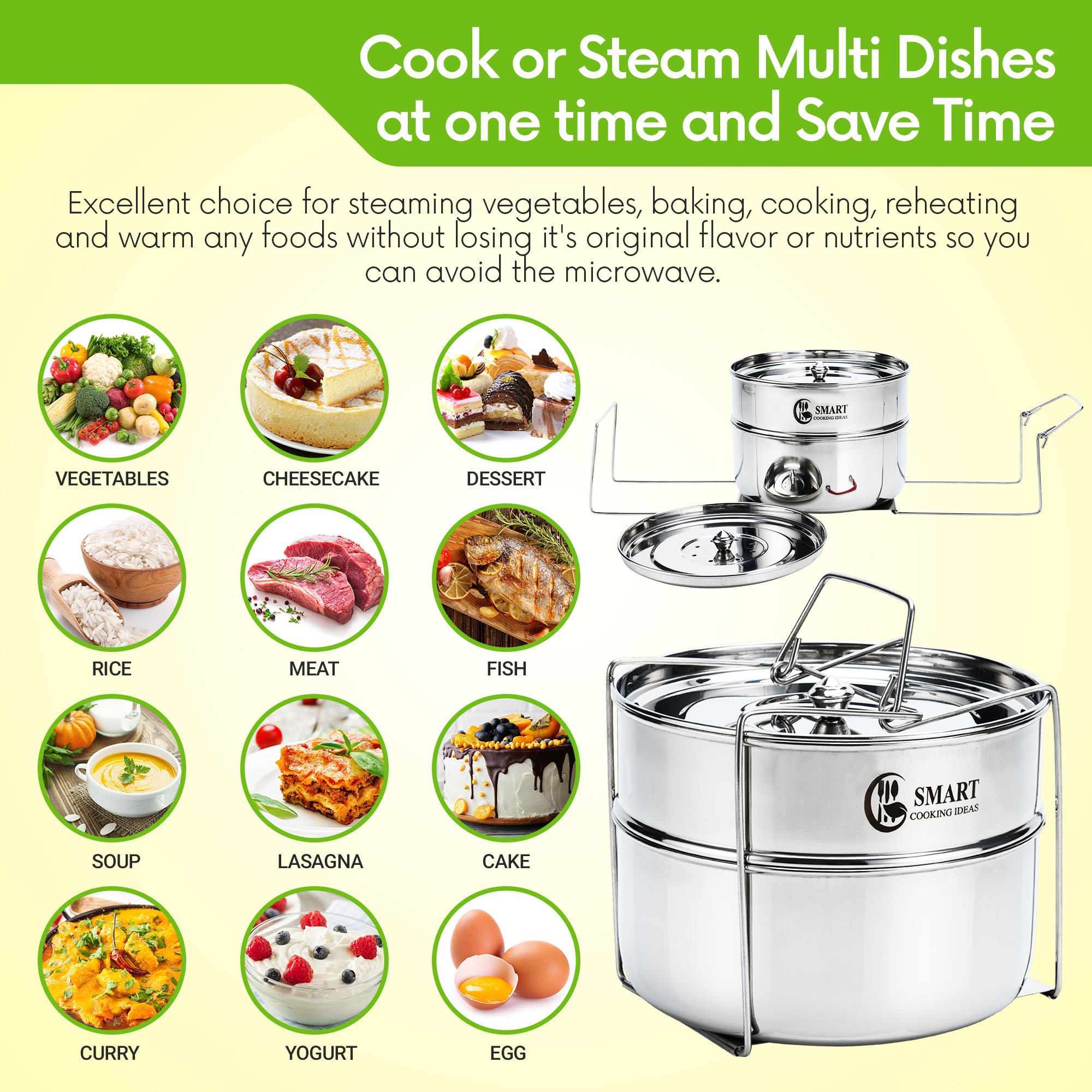 Stackable Steamer Insert Pans instant pot Accessories for 6,8 qt by