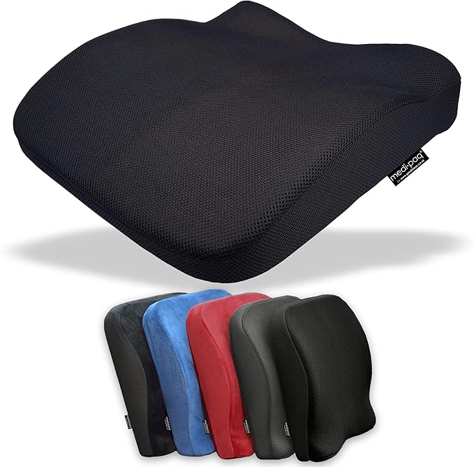Medipaq® The Memory Foam Contoured 2in1 Seat & Back Cushion Reduce Back