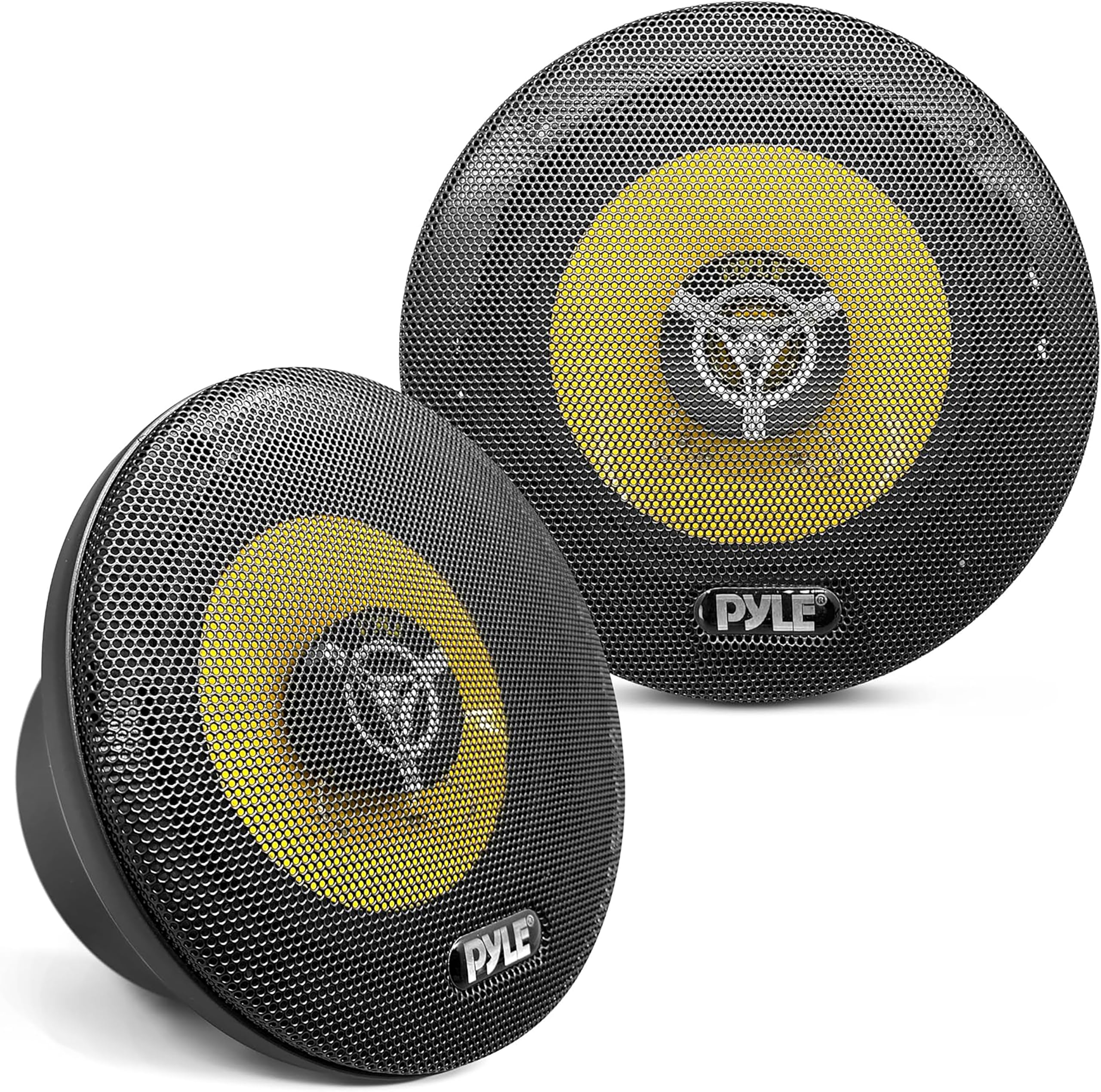 Pyle Car Audio Speakers Triaxial, 17cm 3-Way System, 280W Peak, 140W RMS, Coaxial Door Speakers, 4 Ohm, Full Range Sound, Easy Install, Round Shape, Stereo Upgrade