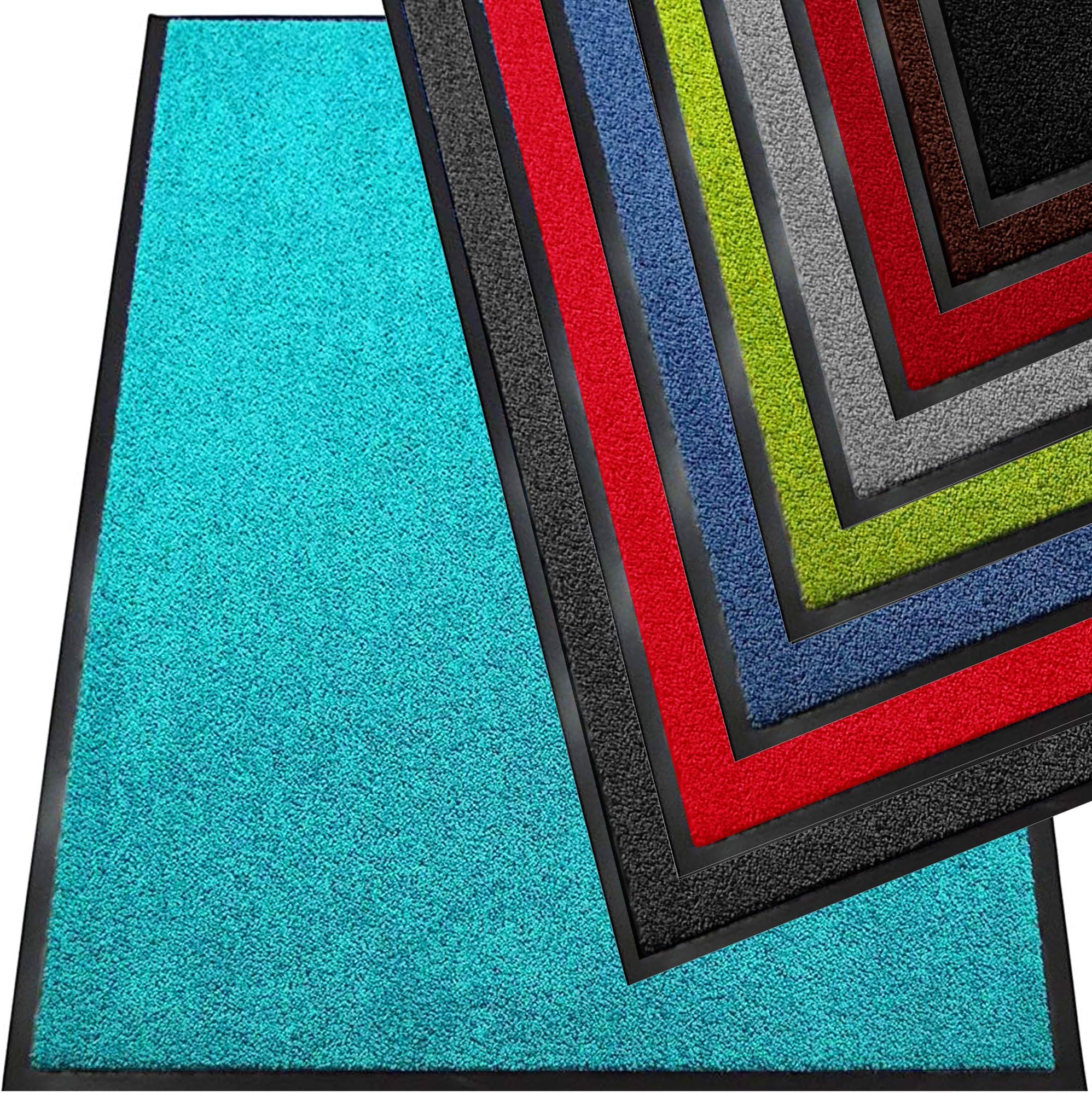 TrendMakers Dirt Trapper Door Mat - Barrier Mat | Indoor and Outdoor Mats | Super Absorbent 100% Polymide Pile & Non-Slip Doormats | Teal - 120x180cm