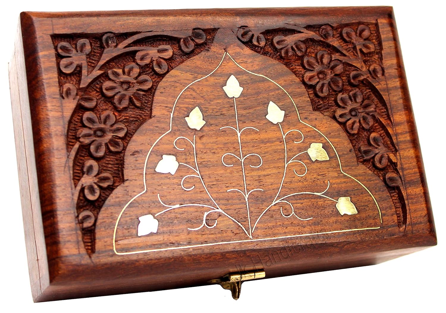 Jk Handicrafts Handmade Wooden Jewellery Box for Women Wood Jewel Organizer Hand Carved with