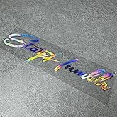 DXYMOO Car Sticker for Stay Humble Text Tape Auto Truck Rear Front Windshield Window Decals (Laser, 20x5cm)