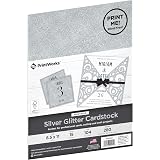 Printworks Printable White Glitter Cardstock, Perfect for Holiday ...