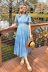 ZESICA Women's 2025 Summer Short Sleeve Maxi Dress