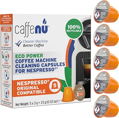 Caffenu Cleaning Pods for Nespresso OriginalLine - 5 Capsules (5 Uses)