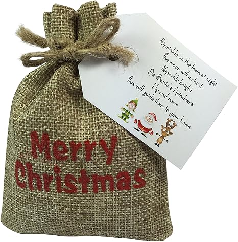 Regali Di Natale In Inglese.Libby S Market Place Sacco Dei Regali Per Natale Scritta In Inglese E Biglietto Con Motivo Babbo Natale E Renne Sacchetto Regalo Amazon It Casa E Cucina