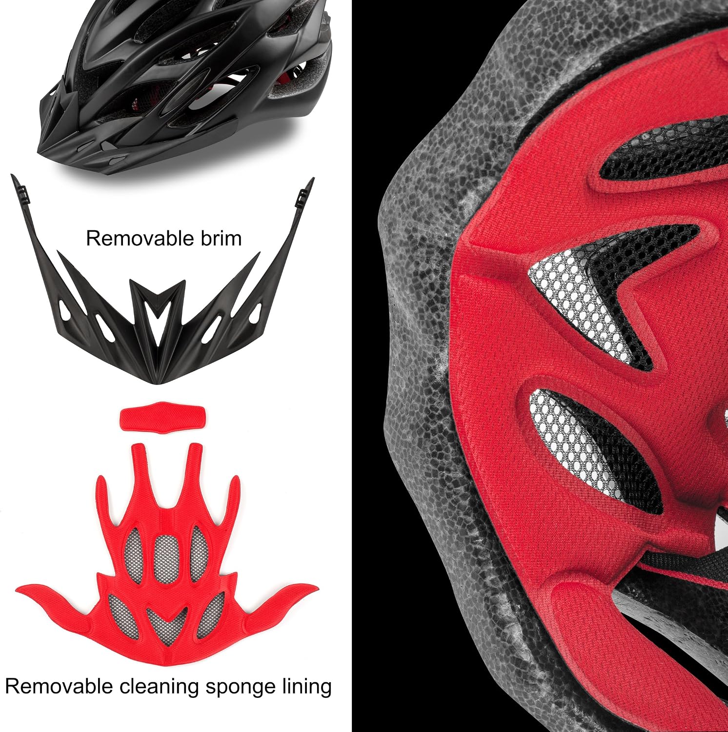 Bike Helmet with LED Light Detachable Visor - Image 5