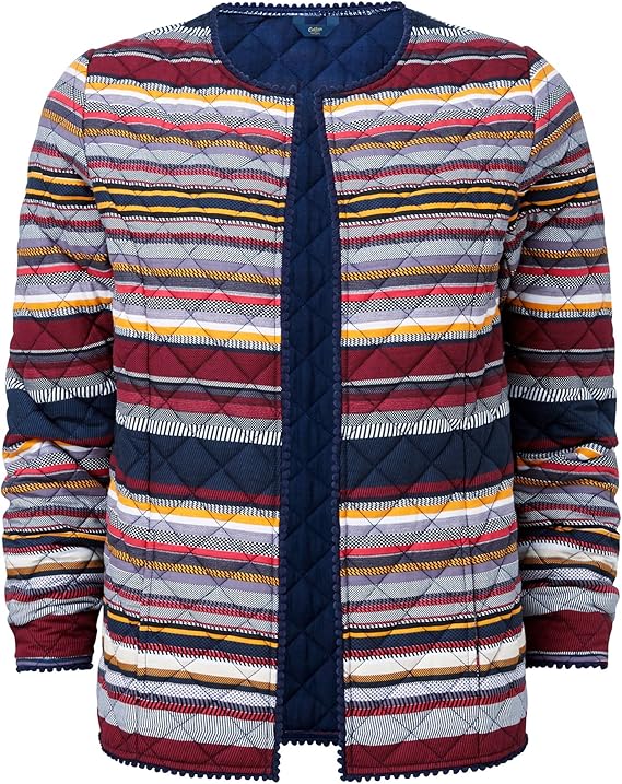 Cotton Traders Womens Long Sleeve Quilted Stripe Jacket 26 Stripe Amazon.co.uk Clothing