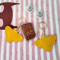CATCH ON 2 Pack Leather Airtag Keychain Case