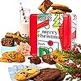 David's Cookies Merry Christmas Cookies and Brownies Gift Basket - Fresh Baked Assorted Cookies & Brownies Tin - Handmade Christmas Cookies and Brownies, Gourmet Holiday Food Gift for Family & Friends