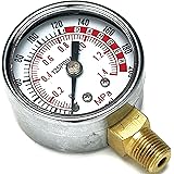 Performance Tool 0-200 PSI Air Gauge for Air Tank Accessory W10055