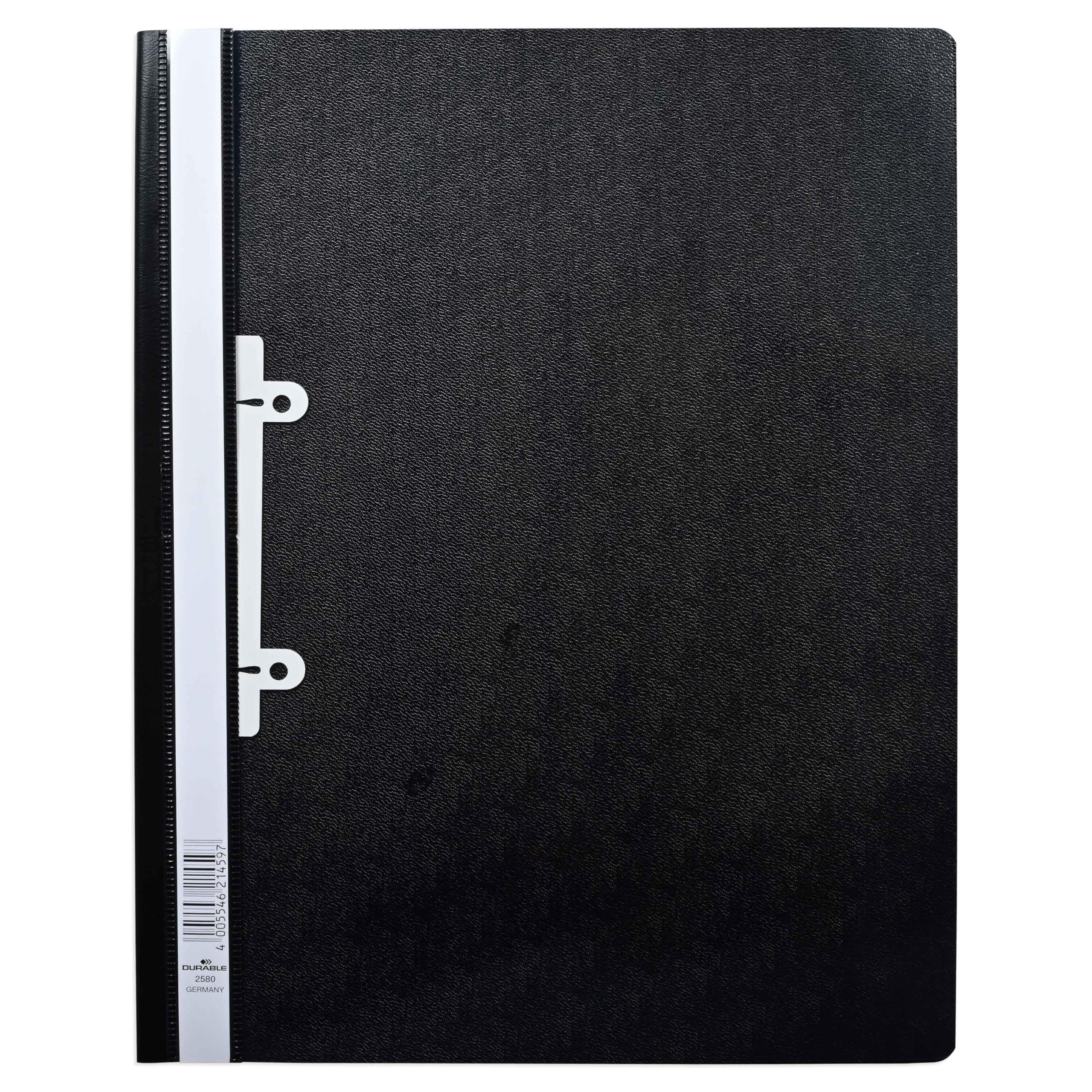 Durable Clear View A4 Document Folder Black | Transparent Front Cover | Pack of 25 Folders | Perfect For Holding A4 Punched Documents