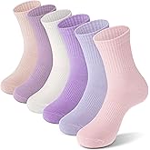 ANTSANG Kids School Athletic Sports Cotton Socks, Breathable Soft Crew Socks for Teen Girls Boys, 6 Pairs