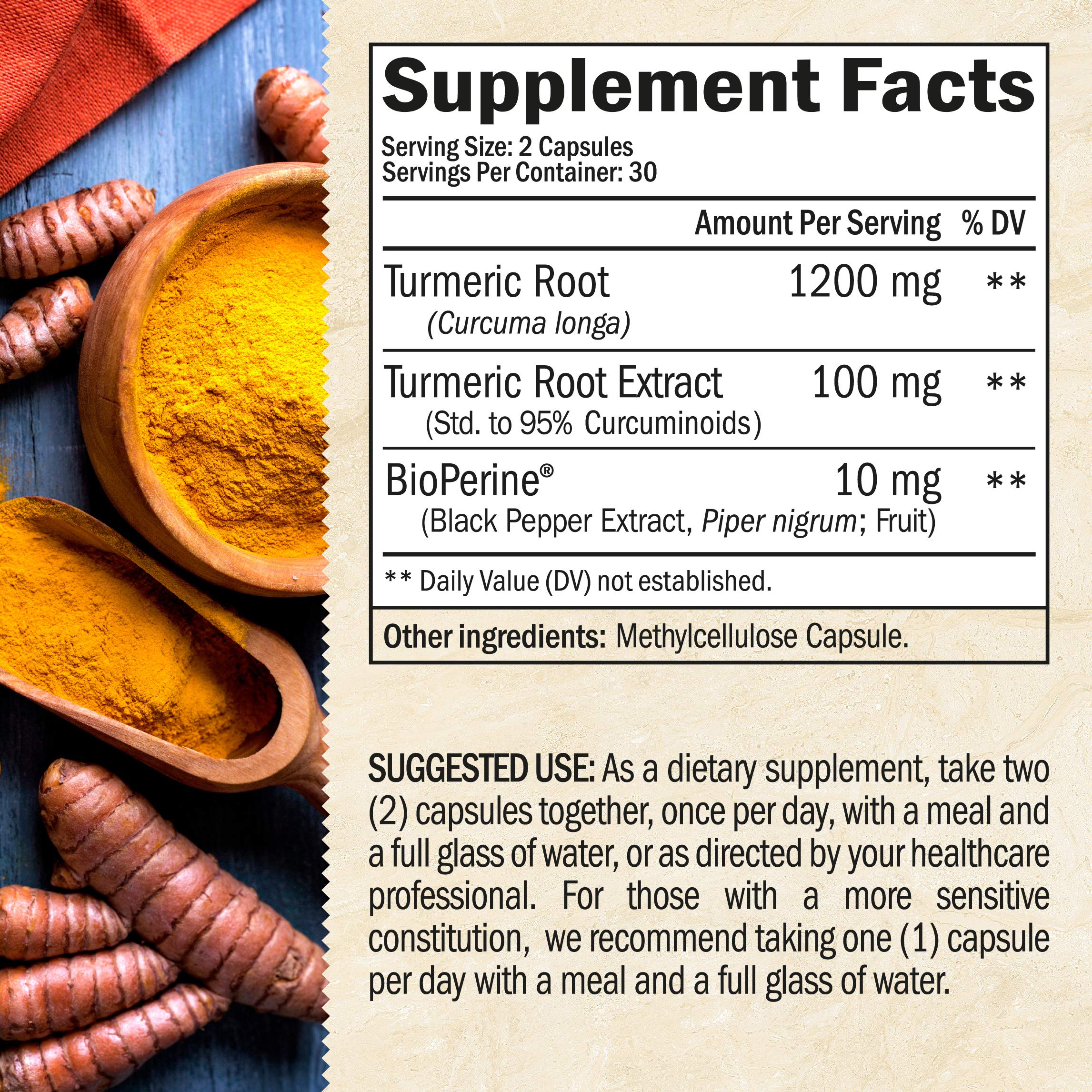Turmeric Curcumin with BioPerine Black Pepper, 95 Curcuminoids. Inflammation Balancing