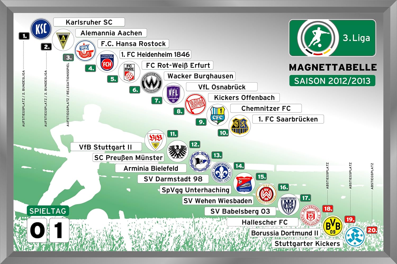 Bundesliga Fd Dfb Mt 3 12 Magnetic Table For 3 Liga German