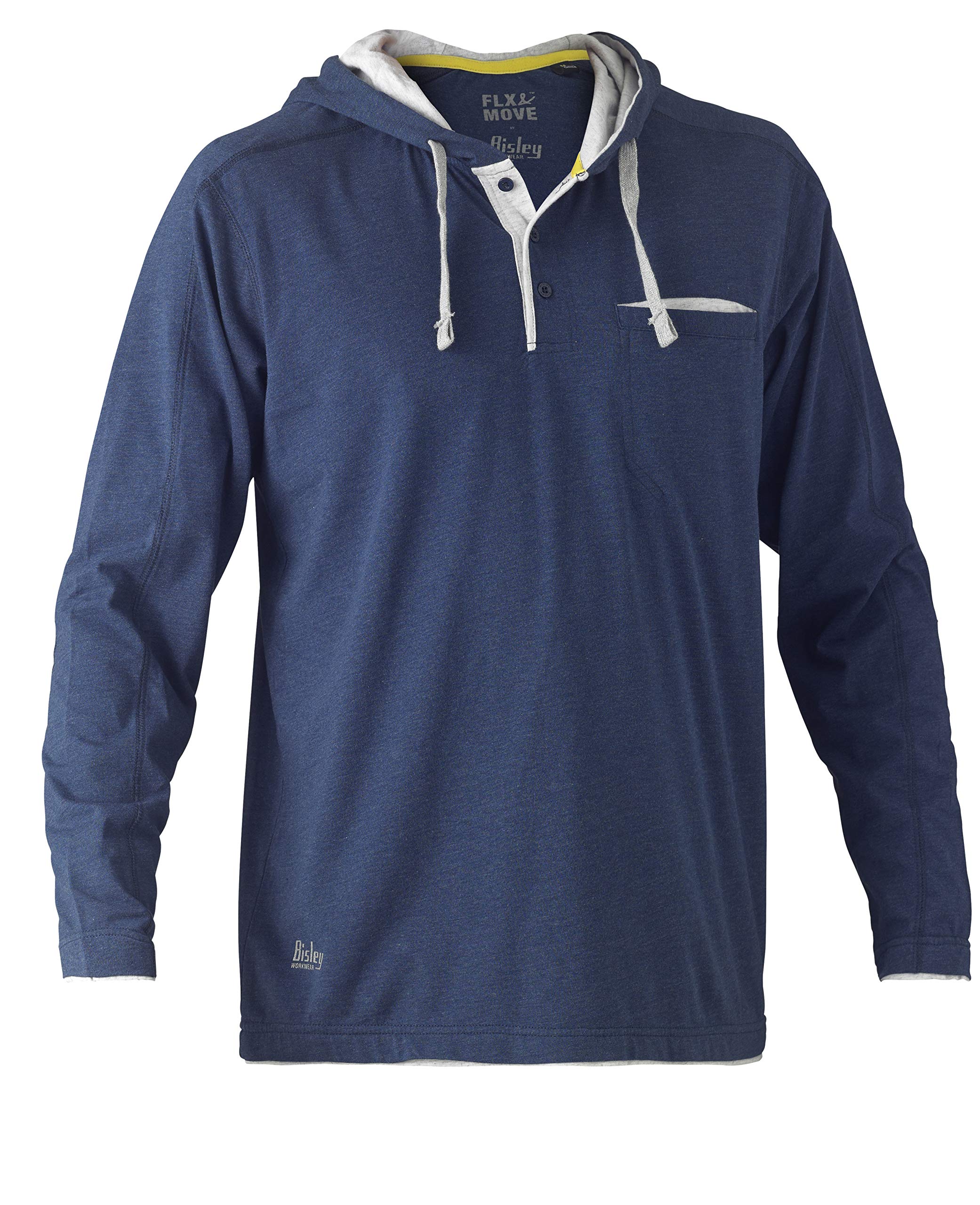 Bisley Workwear UKBK6220_BPCT T Flex & Move Cotton Shirt Hoodie Long Sleeve - Blue Marle, 2XL