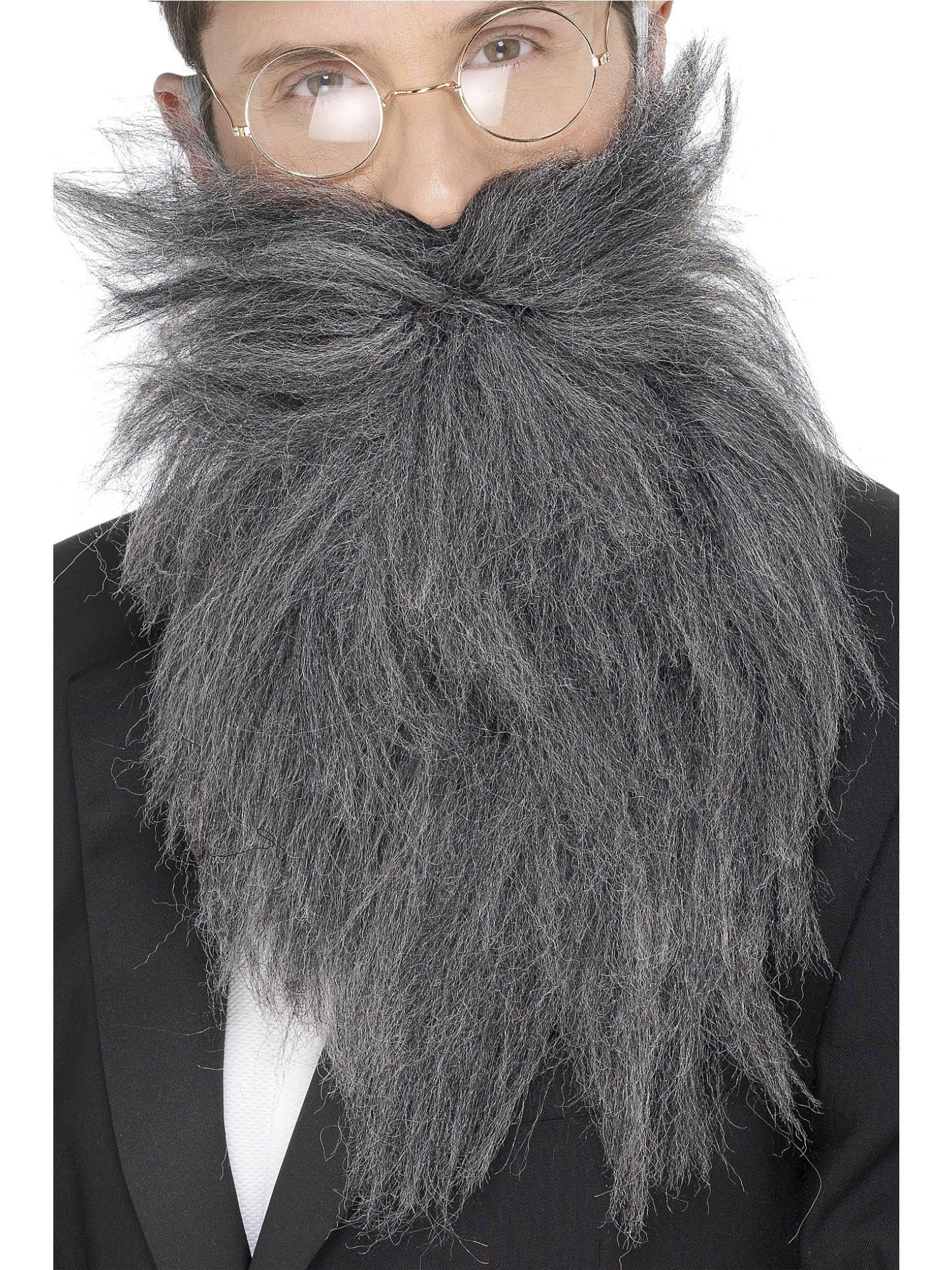 Smiffys Long Beard & Tash, Grey, Cosmetics and Disguises Fancy Dress, Cosmetic Dress Up Cosmetics & Disguises Halloween