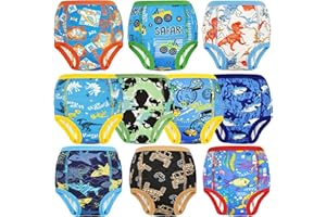 MooMoo Baby Training Underwear 10 Packs Absorbent Potty Training Pants for Boys and Girls Cotton Pee Pants 2T-9T