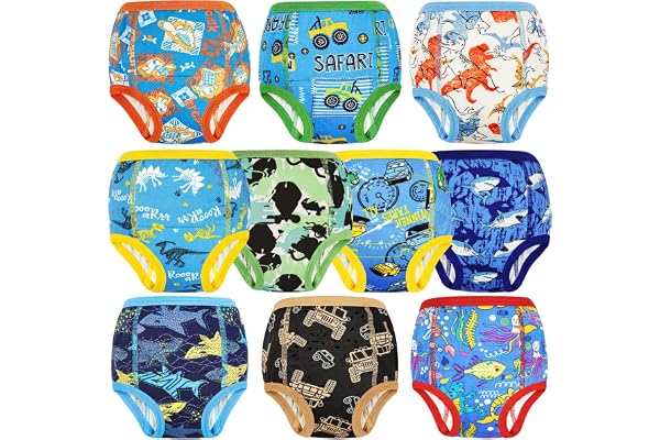 MooMoo Baby Training Underwear Absorbent Potty Training Pants for Boys and Girls Cotton Pee Pants 2T-9T