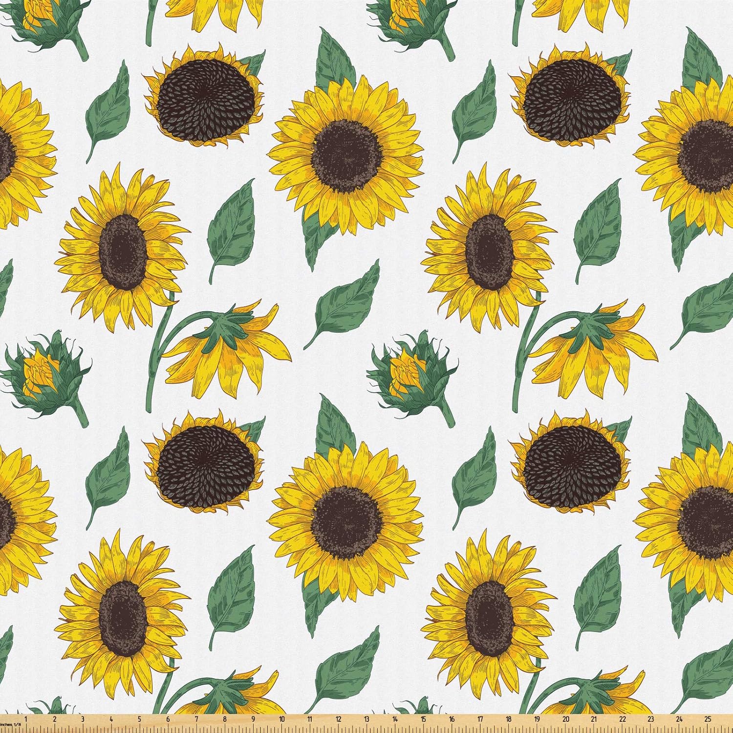 ABAKUHAUS Sonnenblume Microfaser Stoff Als Meterware Von Hand 