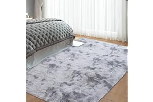 GarveeHome 5x8 Fluffy Area Rugs, Bedroom Furry Rug for Living Room, Fuzzy Shag Fur Rug for Nursery Room Tie-Dyed Non-Skid Plu