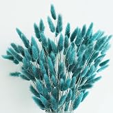 120 PCS Teal Dried Pampas Grass Decor, 17-inch Pompas Floral, Dry Flowers for Decoration, Pampas Grass in All, Bunny Tails Dried Flowers for Boho Wedding Decor